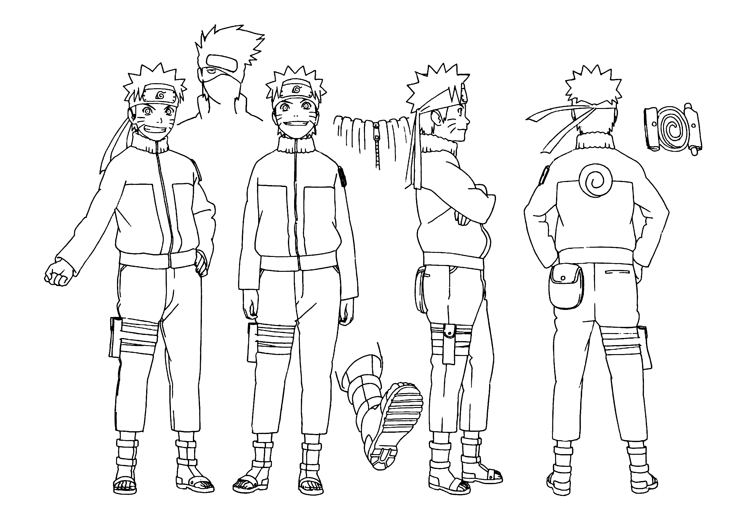 Nishio Tetsuya Naruto Naruto Shippuden Uzumaki Naruto Character Design Line Art Monochrome